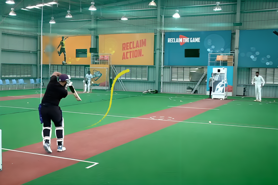 Batter training with VIBO in an indoor cricket facility